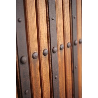 肉厚鉄金具 総欅格子蔵戸　W995Y 