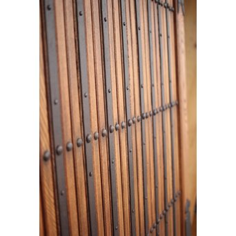 肉厚鉄金具 総欅格子蔵戸　W995Y 