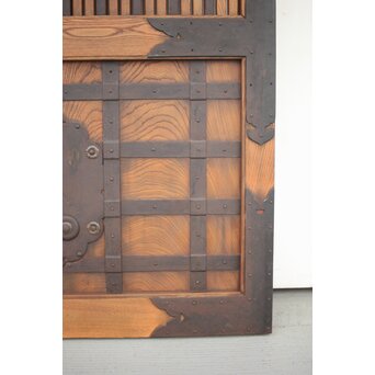 肉厚鉄金具 総欅格子蔵戸　W995Y 