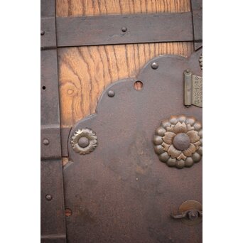 肉厚鉄金具 総欅格子蔵戸　W995Y 