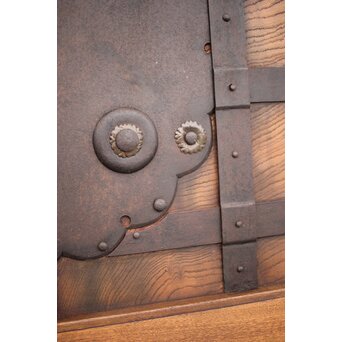 肉厚鉄金具 総欅格子蔵戸　W995Y 