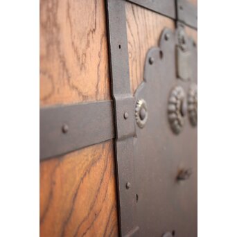 肉厚鉄金具 総欅格子蔵戸　W995Y 