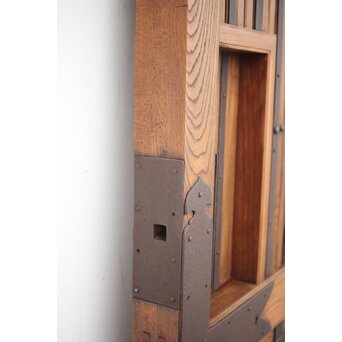 肉厚鉄金具 総欅格子蔵戸　W995Y 