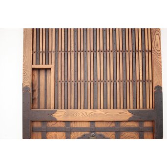 肉厚鉄金具 総欅格子蔵戸　W995Y 