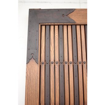 肉厚鉄金具 総欅格子蔵戸　W995Y 