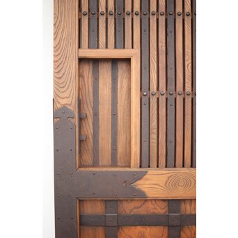肉厚鉄金具 総欅格子蔵戸　W995Y 