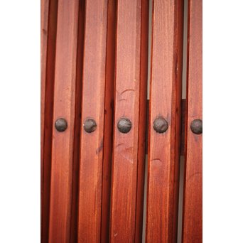 巾着金具の朱格子蔵戸　W996Y 