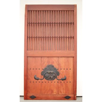 巾着金具の朱格子蔵戸　W996Y