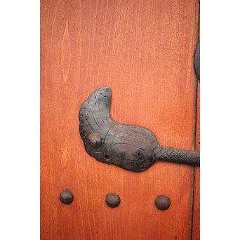 巾着金具の朱格子蔵戸　W996Y 