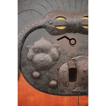 巾着金具の朱格子蔵戸　W996Y 