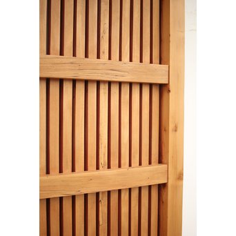 巾着金具の朱格子蔵戸　W996Y 