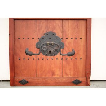 巾着金具の朱格子蔵戸　W996Y 