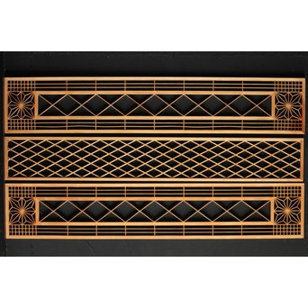 枠無 組子欄間 3枚1組　R0007