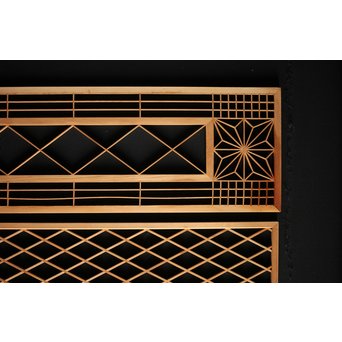 枠無 組子欄間 3枚1組　R0007 