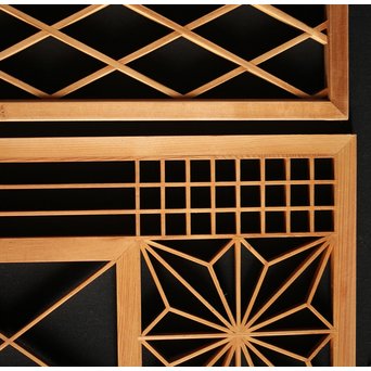 枠無 組子欄間 3枚1組　R0007 