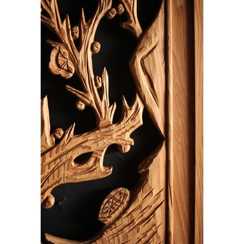 枠無 木彫欄間 5枚1組　R0008 