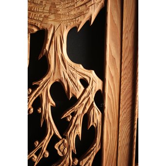 枠無 木彫欄間 5枚1組　R0008 