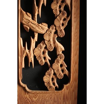 枠無 木彫欄間 5枚1組　R0008 