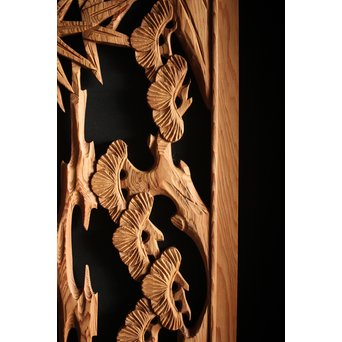 枠無 木彫欄間 5枚1組　R0008 