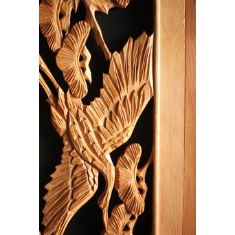 枠無 木彫欄間 5枚1組　R0008 