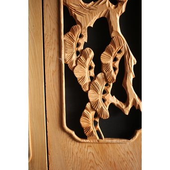 枠無 木彫欄間 5枚1組　R0008 