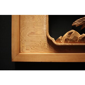 牡丹獅子 木彫欄間　R0009YD 