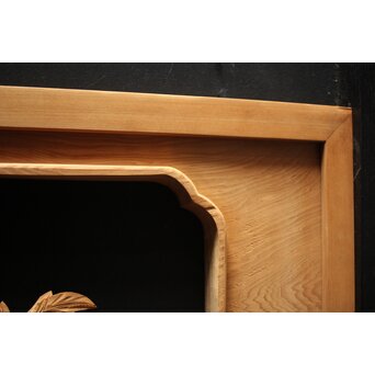 牡丹獅子 木彫欄間　R0009YD 