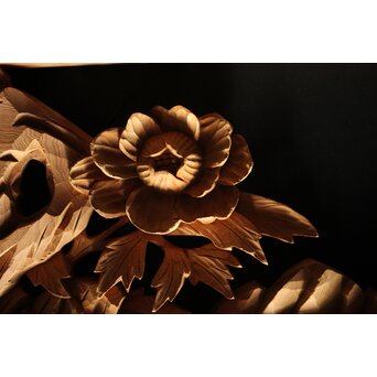 牡丹獅子 木彫欄間　R0009YD 