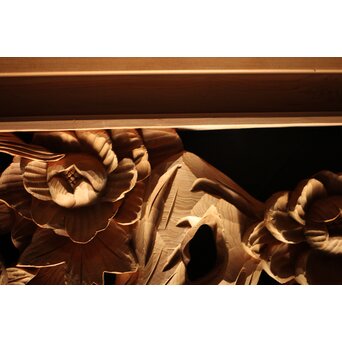 牡丹獅子 木彫欄間　R0009YD 