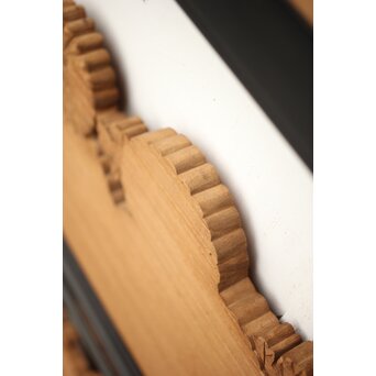 黒枠 菊彫欄間 2枚1組　R0010 