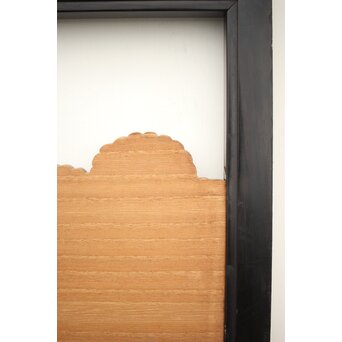 黒枠 菊彫欄間 2枚1組　R0010 