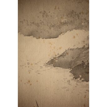 松林桂月 竹林図 絹本水墨まくり　Z221 