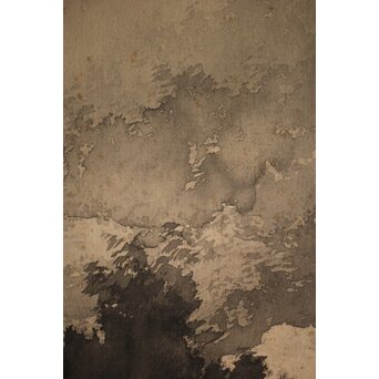 松林桂月 竹林図 絹本水墨まくり　Z221 