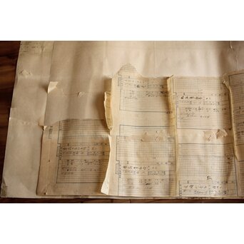 細井広沢/廣澤 七言律詩 紙本水墨まくり　Z223 