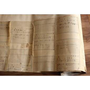 細井広沢/廣澤 七言律詩 紙本水墨まくり　Z223 