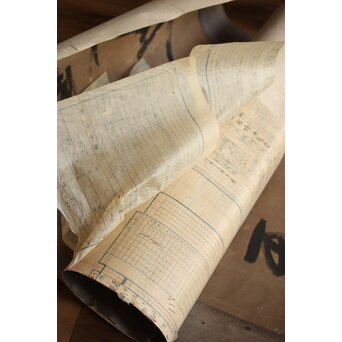 細井広沢/廣澤 七言律詩 紙本水墨まくり　Z223 