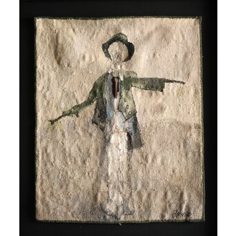 JEAN JANSEM ジャン ジャンセン L'épouvantail/案山子  サイン入タペストリー/絨毯　U221