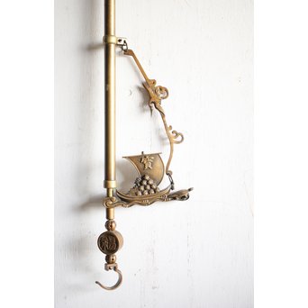 真鍮 宝船の自在鉤　M220