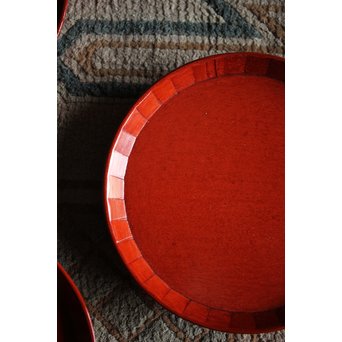 讃岐彫 宗家後藤造 丸型菓子盆 5客　X246 