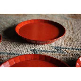 讃岐彫 宗家後藤造 丸型菓子盆 5客　X246 