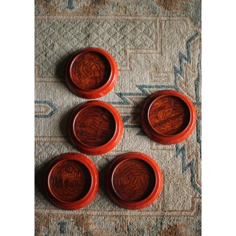 讃岐彫 宗家後藤造 丸型菓子盆 5客　X246 