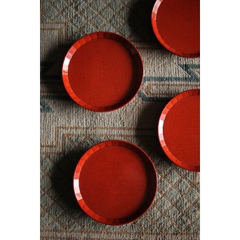 讃岐彫 宗家後藤造 丸型菓子盆 5客　X246 