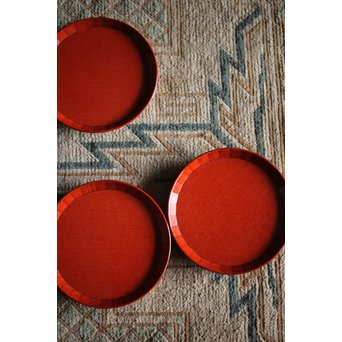 讃岐彫 宗家後藤造 丸型菓子盆 5客　X246 