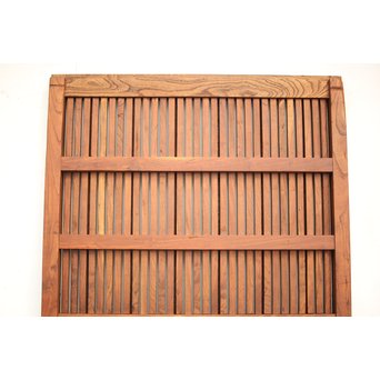 鉄金具尽 波兎と巾着金具 総欅格子蔵戸　W002Y 