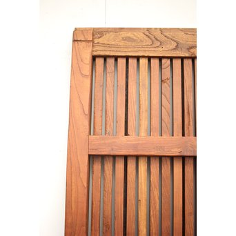 鉄金具尽 波兎と巾着金具 総欅格子蔵戸　W002Y 