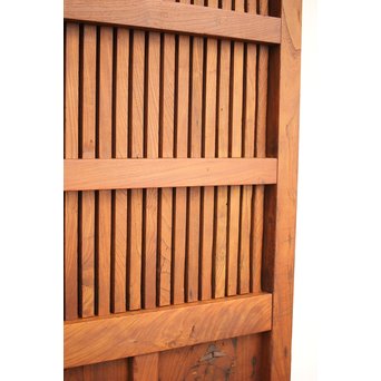 鉄金具尽 波兎と巾着金具 総欅格子蔵戸　W002Y 