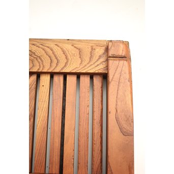 鉄金具尽 波兎と巾着金具 総欅格子蔵戸　W002Y 