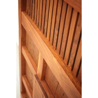 鉄金具尽 波兎と巾着金具 総欅格子蔵戸　W002Y 