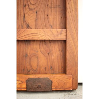 鉄金具尽 波兎と巾着金具 総欅格子蔵戸　W002Y 