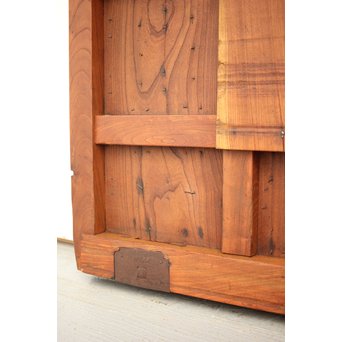 鉄金具尽 波兎と巾着金具 総欅格子蔵戸　W002Y 